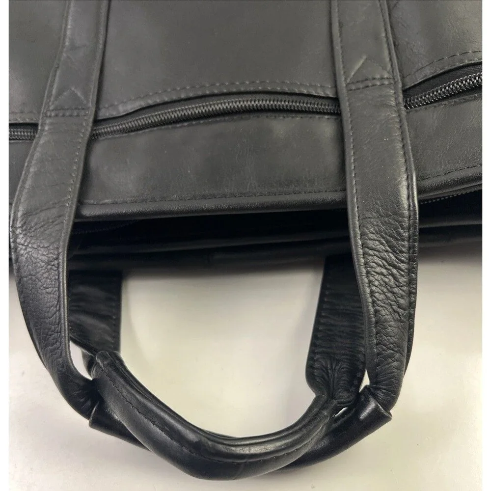 Dbrozzi Vintage Black Genuine Leather Computer/Travel/Briefcase Bag